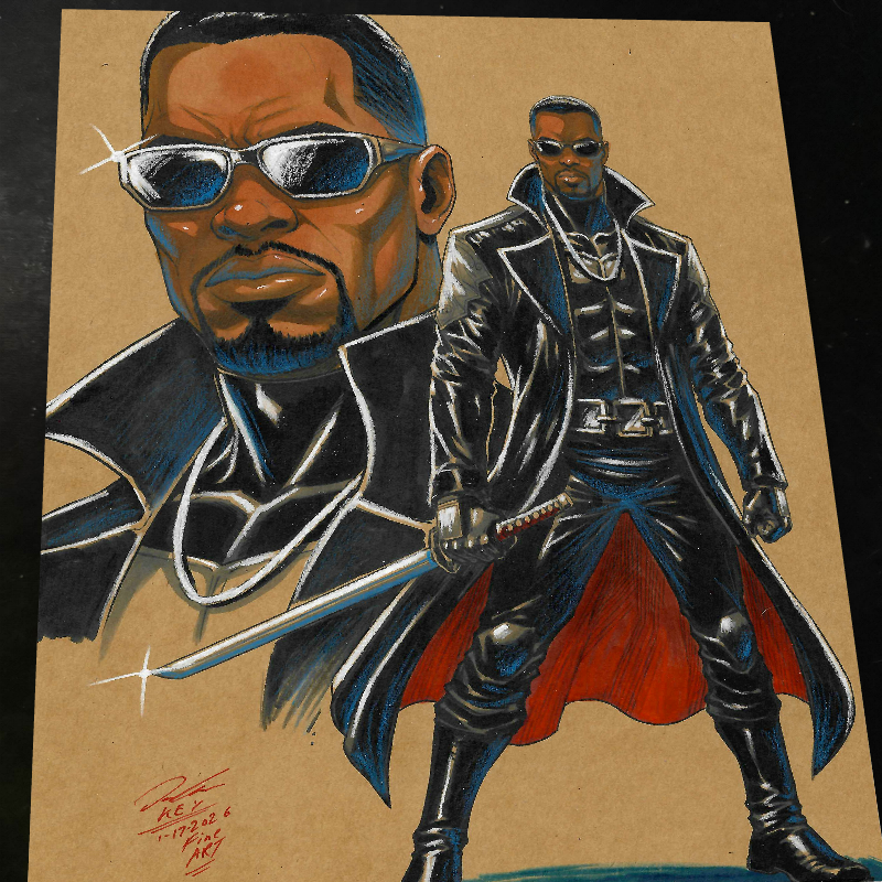 Blade Art Print Signed 8.5x11 | Art by Keyeske