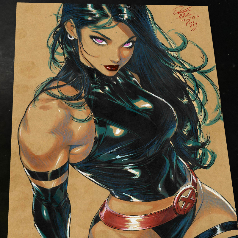 Psylocke - Marvel art print by Keyeske