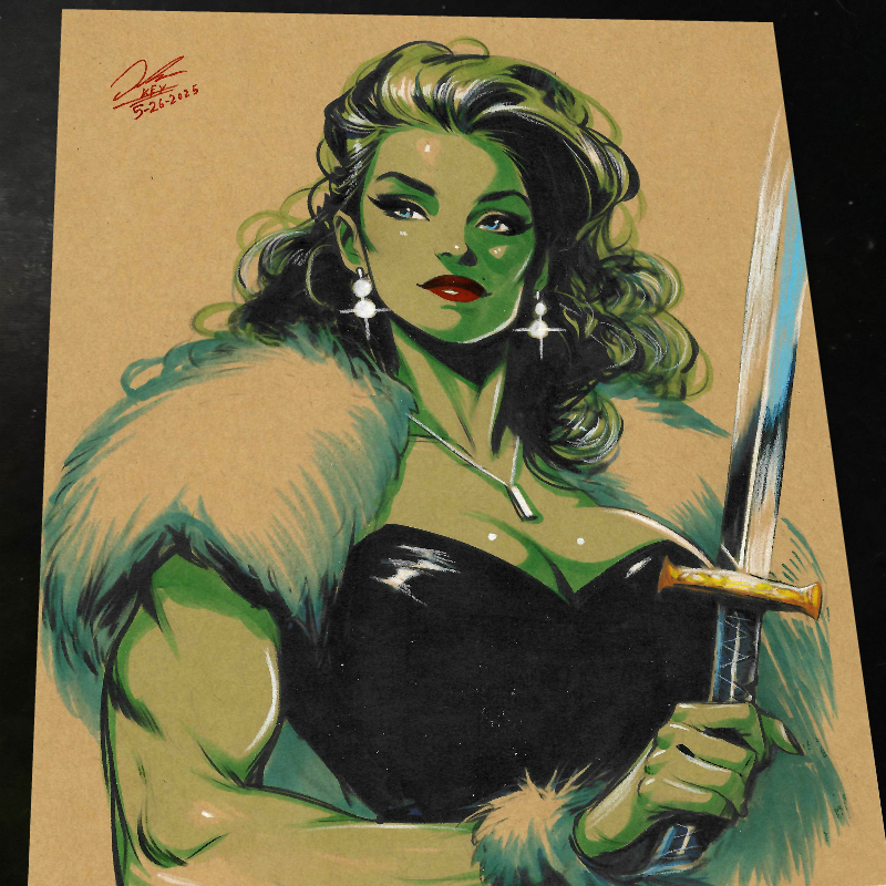 She Hulk Art Print Signed 8.5x11 | Art by Keyeske