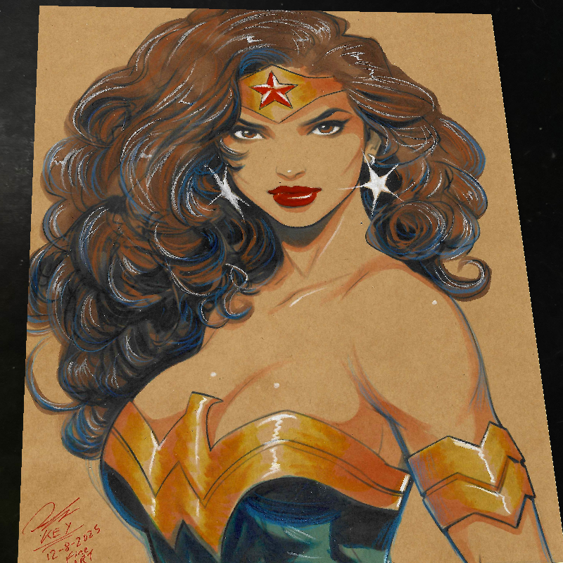 Wonder Woman Art Print Signed 8.5x11 | Art by Keyeske
