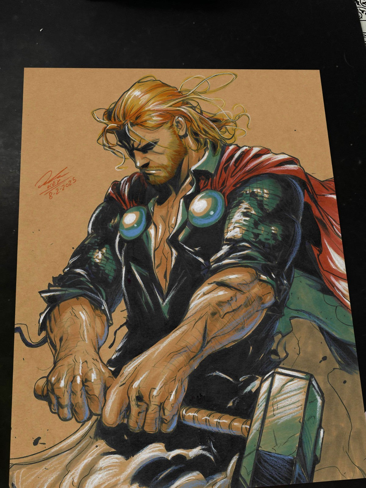 Thor Art Print Signed 8.5x11 | Art by Keyeske