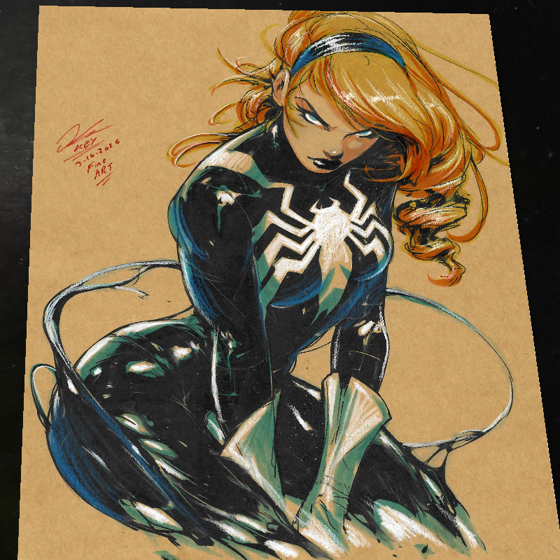 Gwen Stacy x Venom Art Print Signed 8.5x11 | Art by Keyeske