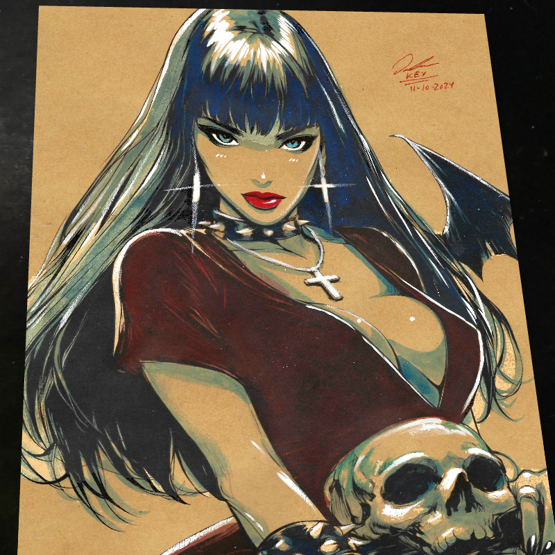 Vampirella Art Print Signed 8.5x11 Art by Keyeske - Marvel art print by Keyeske
