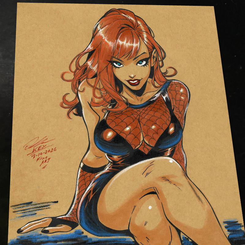 Mary Jane Watson Art Print Signed 8.5x11 | Art by Keyeske