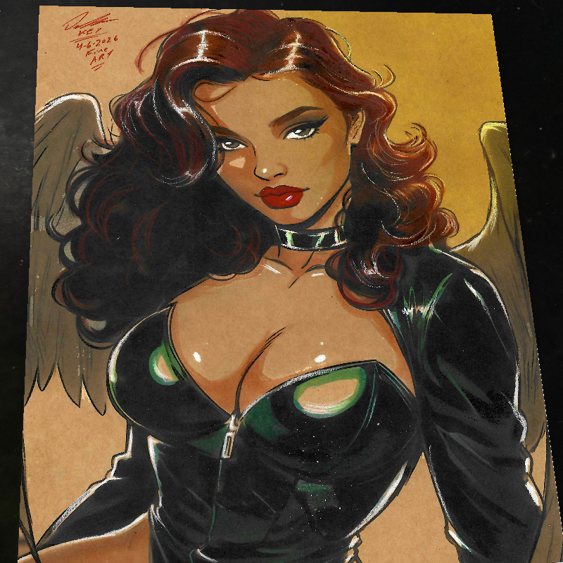 Hawkgirl Art Print Signed 8.5x11 | Art by Keyeske