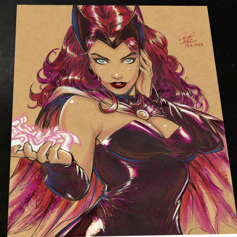 Scarlet Witch Art Print Signed 8.5x11 | Art by Keyeske