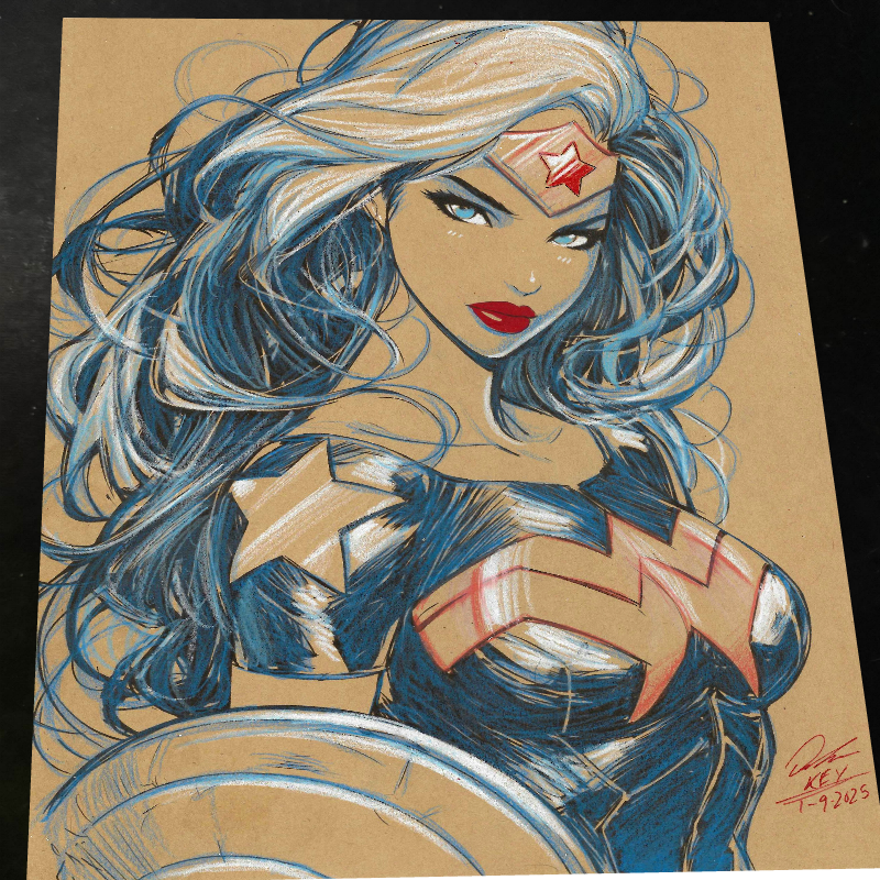 Wonder Woman Art Print Signed 8.5x11 | Art by Keyeske