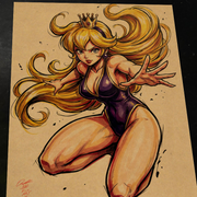 Princess Peach Super Mario Nintendo Art Print Signed 8.5x11 | Art by Keyeske