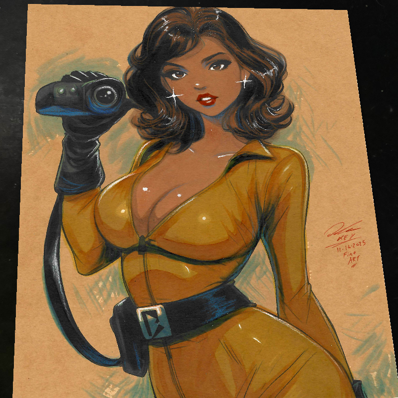 April O'Neil TMNT Camcorder Art Print Signed 8.5x11 | Art by Keyeske