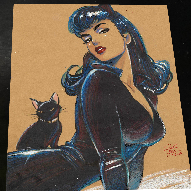Catwoman Art Print Signed 8.5x11 | Art by Keyeske