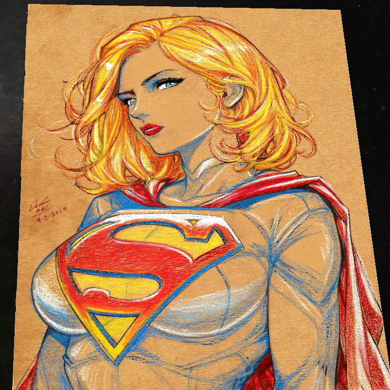Supergirl DC Art Print Signed 8.5x11 | Art by Keyeske