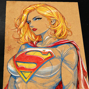 Supergirl DC Art Print Signed 8.5x11 | Art by Keyeske