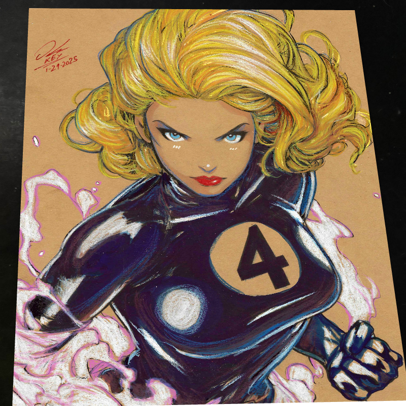 Sue Storm Fantastic 4 Art Print Signed 8.5x11 | Art by Keyeske
