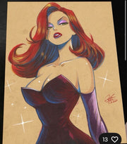 Chun Li & Jessica Rabbit - Marvel art print by Keyeske