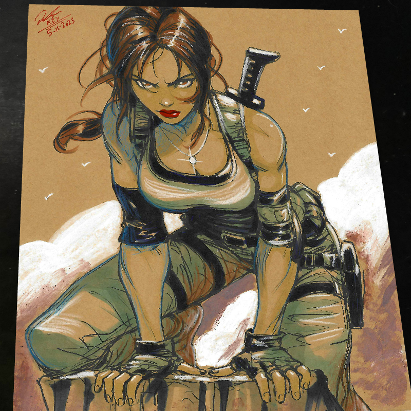 Lara Croft Art Print 8.5x11 Art by Keyeske