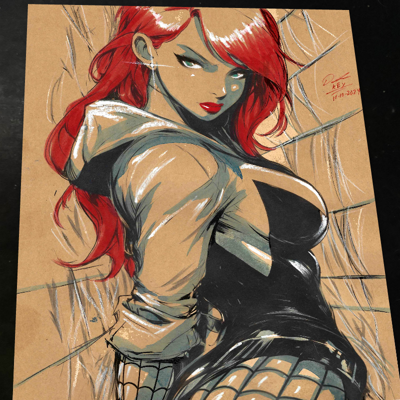 Mary Jane Watson Art Print Signed 8.5x11 | Art by Keyeske