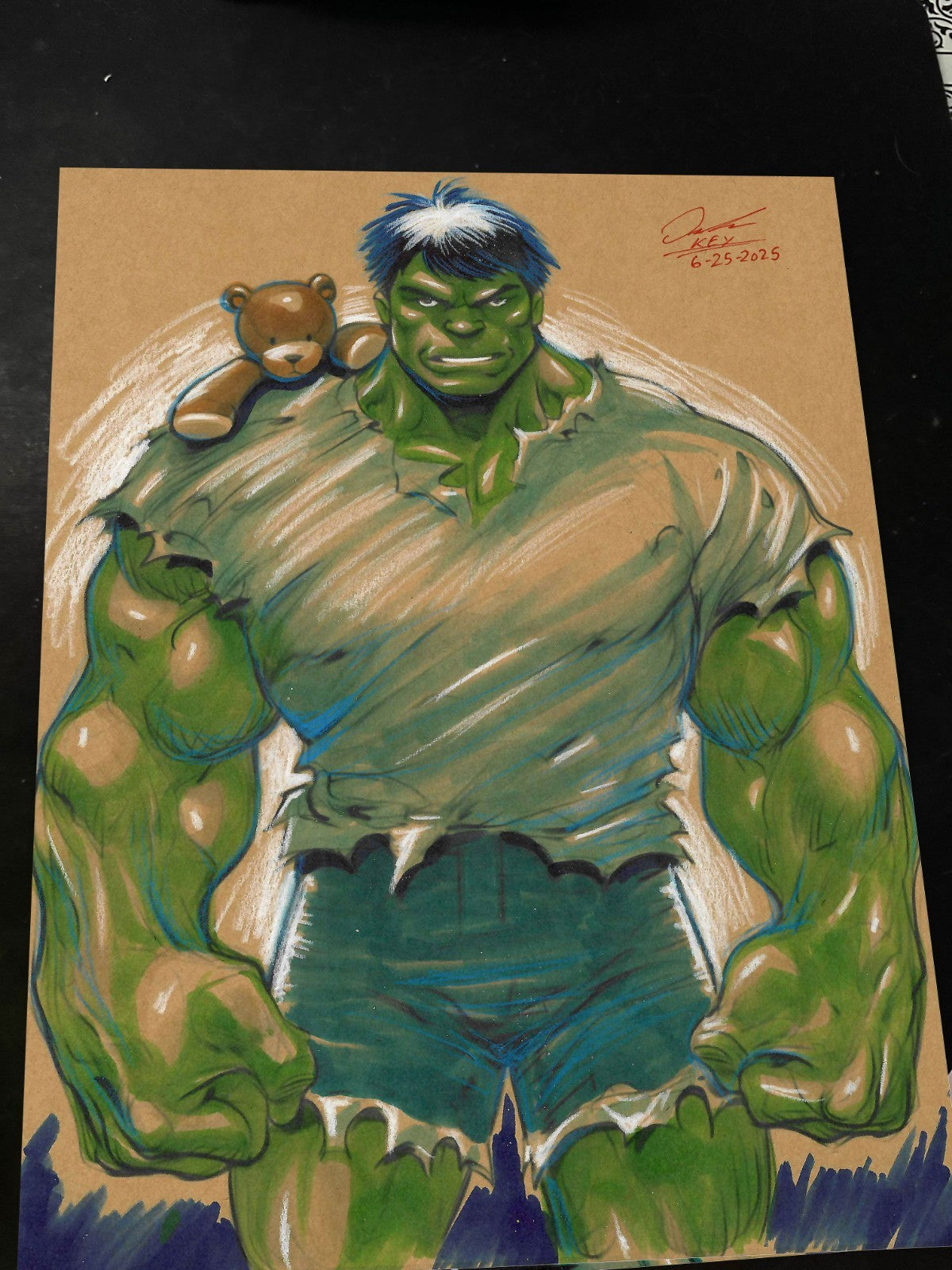 Hulk Art Print Signed 8.5x11 | Art by Keyeske