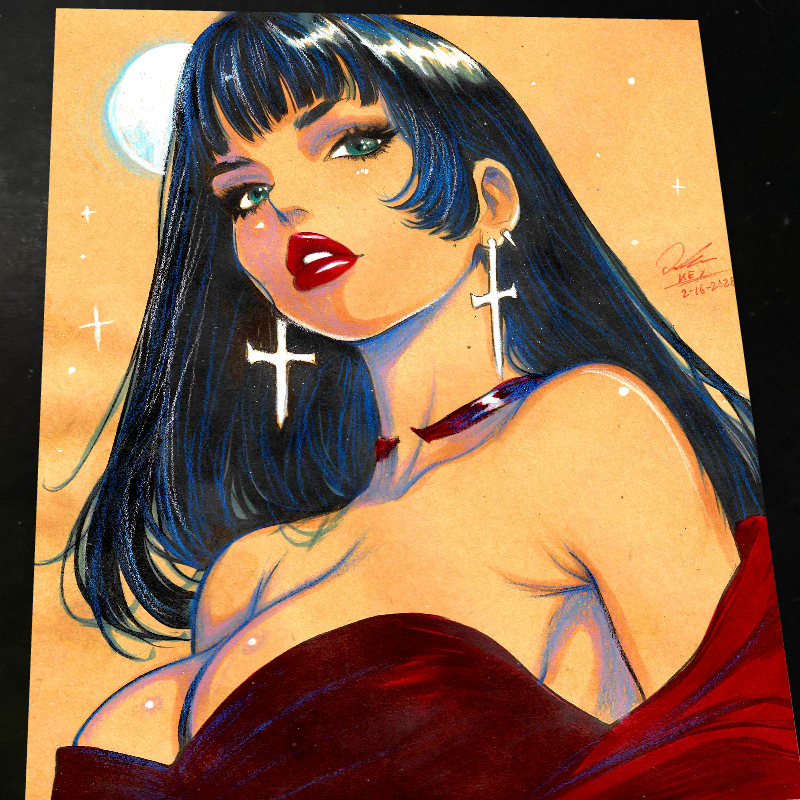 Vampirella Art Print Signed 8.5x11 Art by Keyeske