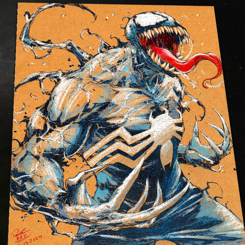 Venom Art Print Signed 8.5x11 | Art by Keyeske
