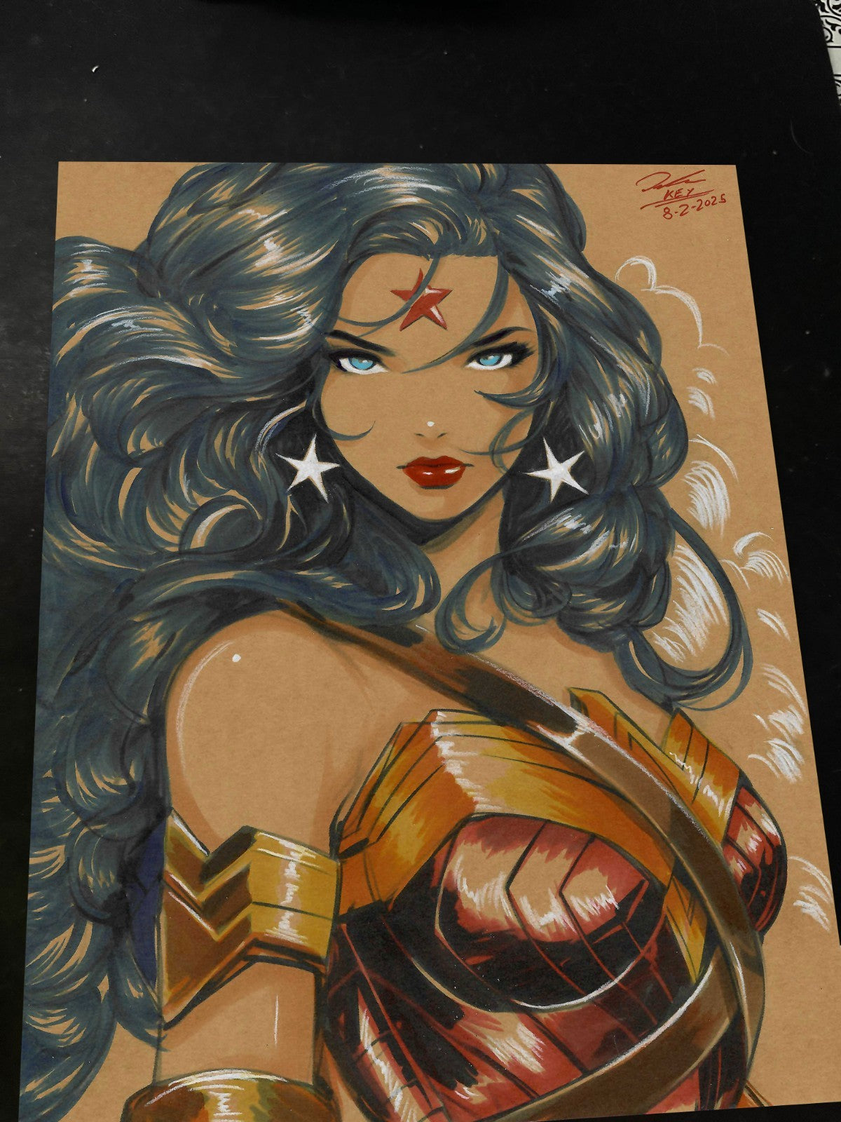 Wonder Woman Art Print Signed 8.5x11 | Art by Keyeske