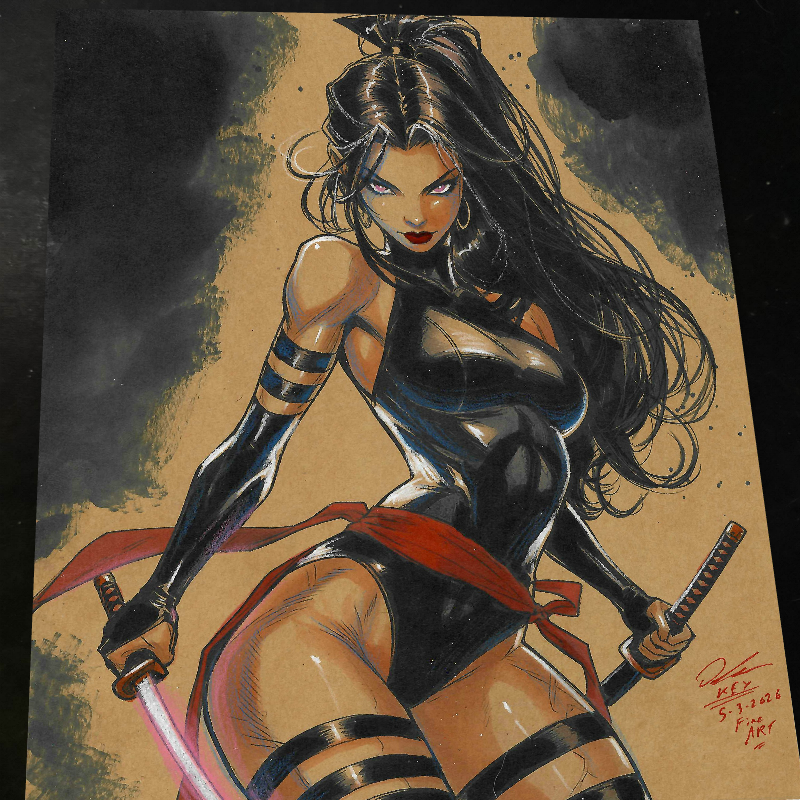 Psylocke Art Print Signed 8.5x11 | Art by Keyeske