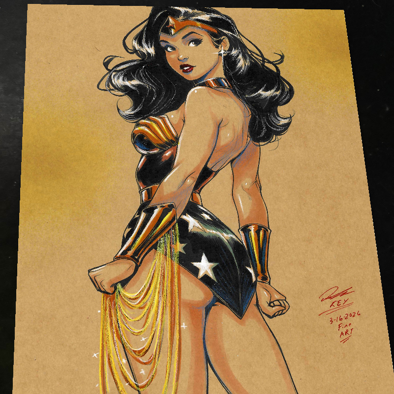 Wonder Woman Art Print Signed 8.5x11 | Art by Keyeske