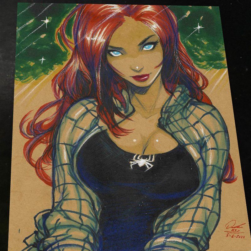 Mary Jane Watson Art Print Signed 8.5x11 | Art by Keyeske
