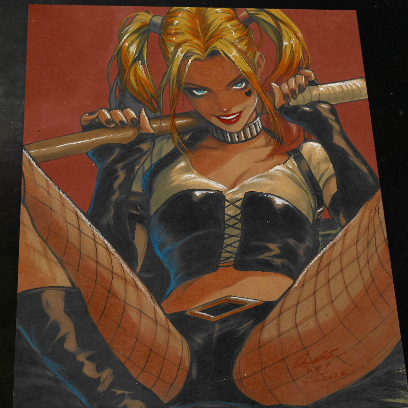 Harley Quinn Print Signed 8.5x11 | Art by Keyeske
