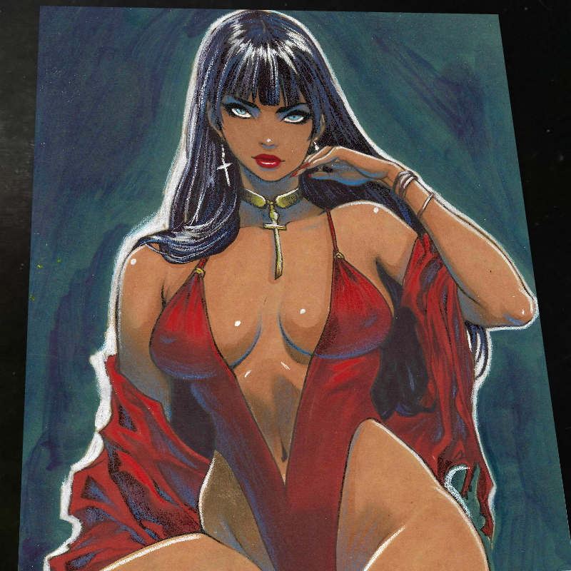 Vampirella Art Print Signed 8.5x11 Art by Keyeske - Marvel art print by Keyeske