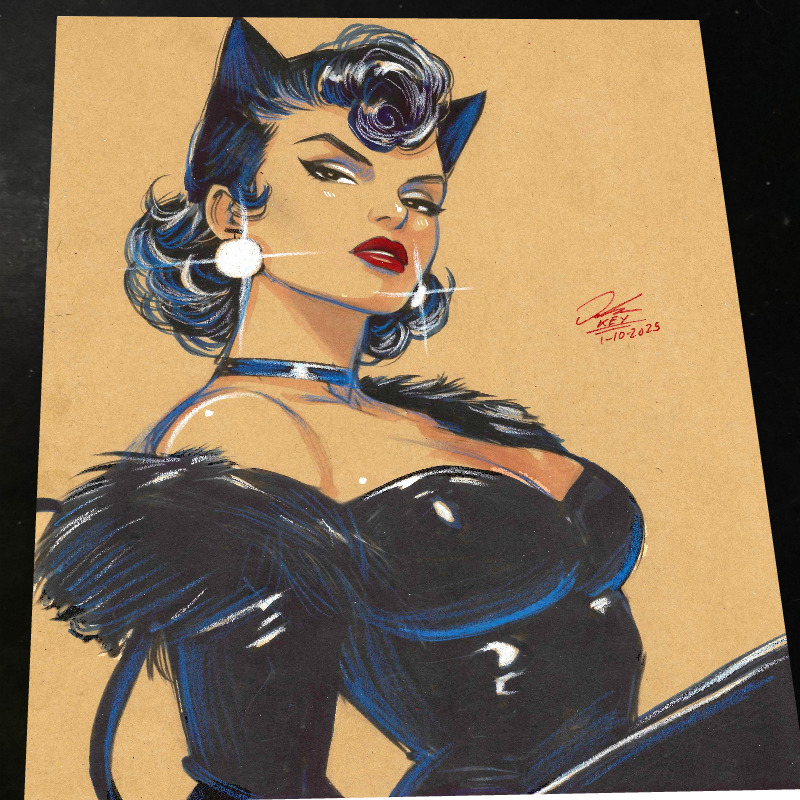 Catwoman Art Print Signed 8.5x11 | Art by Keyeske