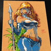 Jungle Girl Art Print Signed 8.5x11 | Art by Keyeske