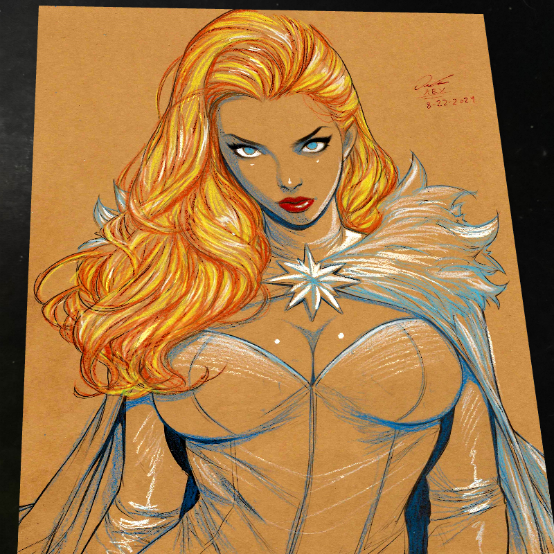 Emma Frost X-Men Art Print Signed 8.5x11 | Art by Keyeske