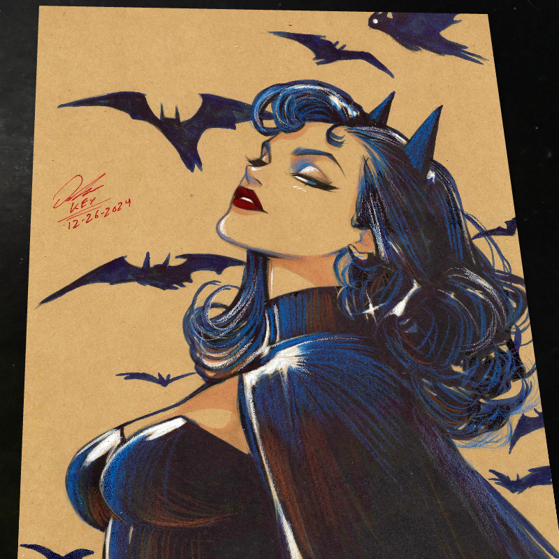 Catwoman Art Print Signed 8.5x11 | Art by Keyeske