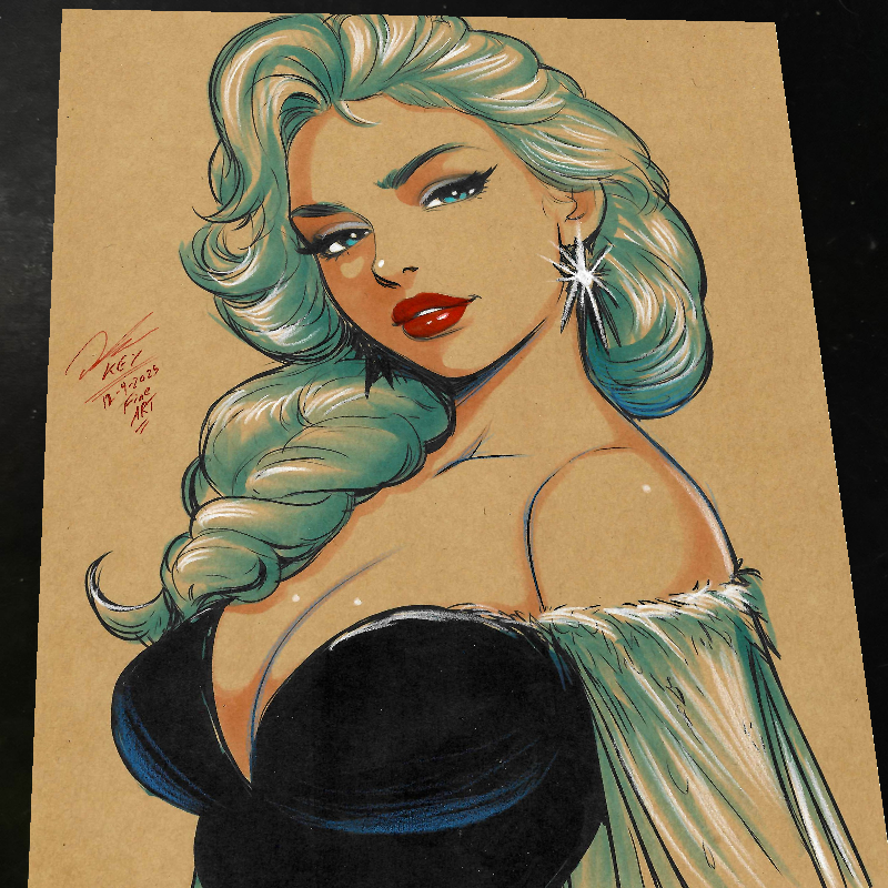 Elsa Frozen Art Print Signed 8.5x11 | Art by Keyeske