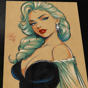 Elsa Frozen Art Print Signed 8.5x11 | Art by Keyeske