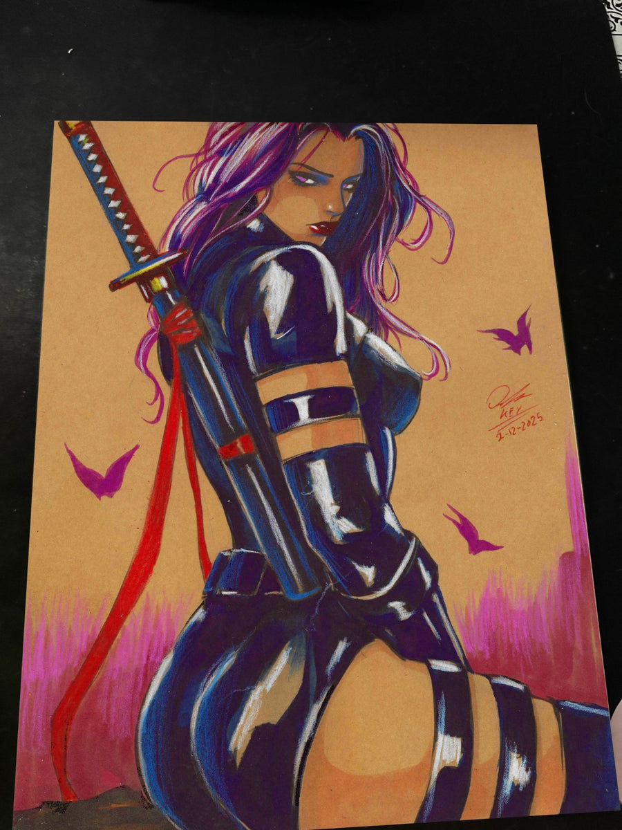 Psylocke - Marvel art print by Keyeske