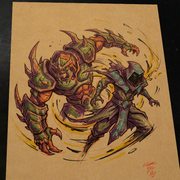 Monster Original Art Print Signed 8.5x11 | Art by Keyeske