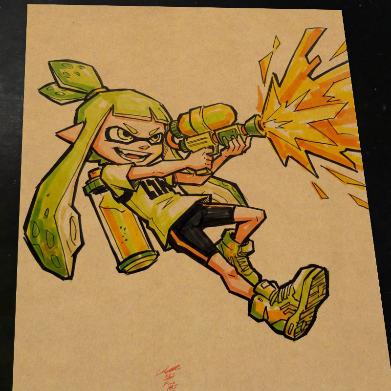 Splatoon Nintendo Art Print Signed 8.5x11 | Art by Keyeske