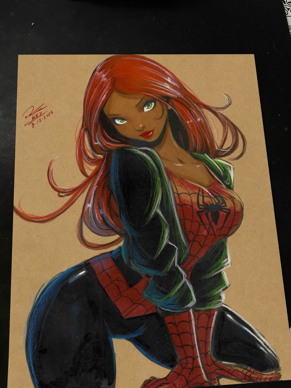 Spider-Woman Art Print Signed 8.5x11 | Art by Keyeske