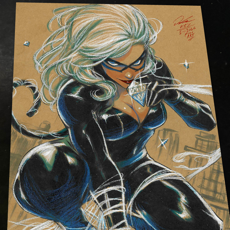 Black Cat - Marvel art print by Keyeske