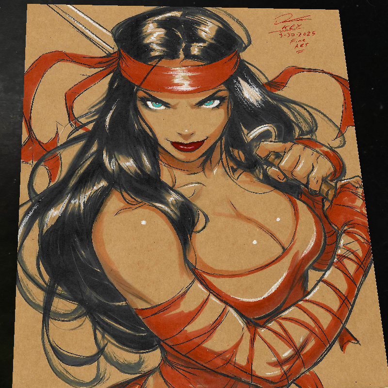 Elektra Art Print Signed 8.5x11 | Art by Keyeske