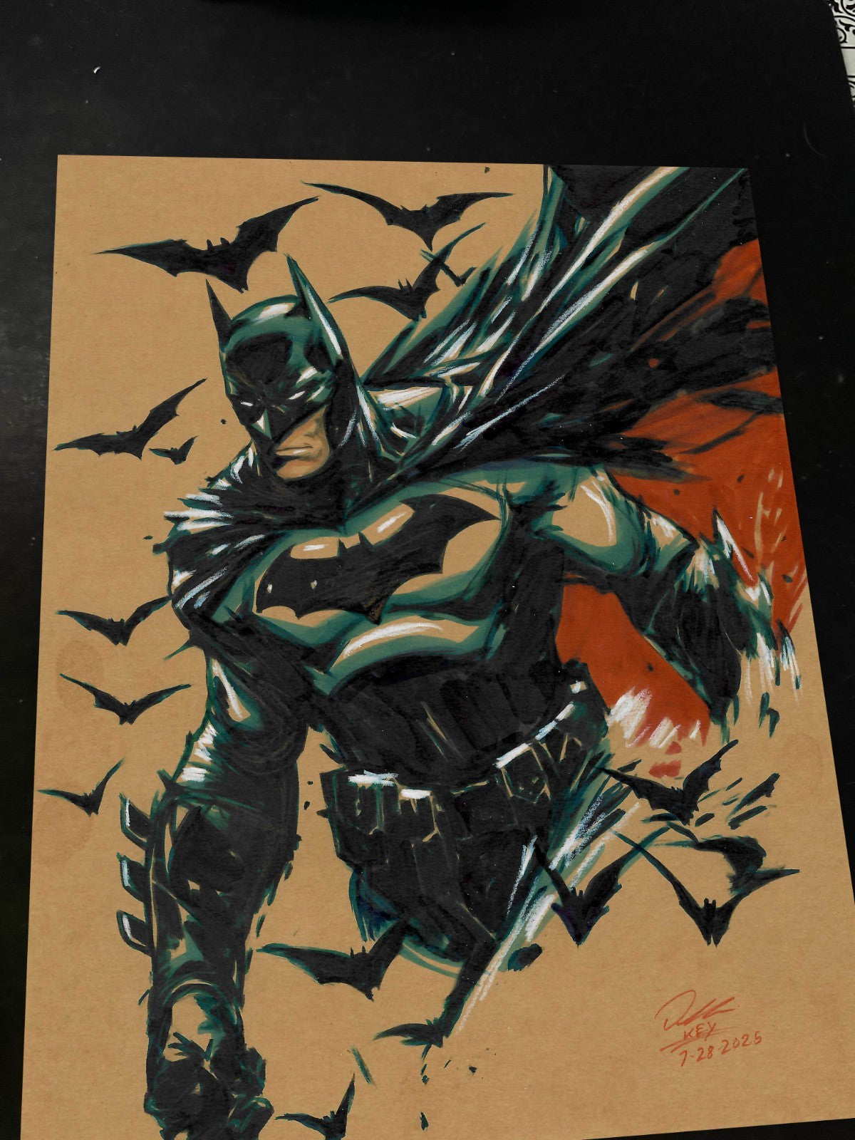 Batman Art Print Signed 8.5x11 | Art by Keyeske