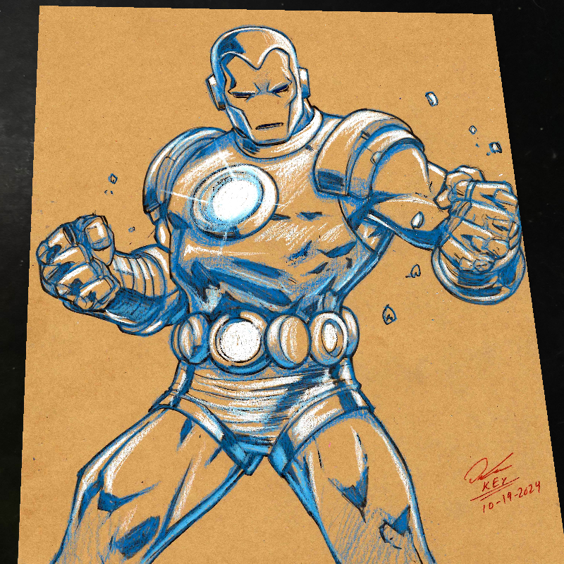 Iron Man Art Print Signed 8.5x11 | Art by Keyeske