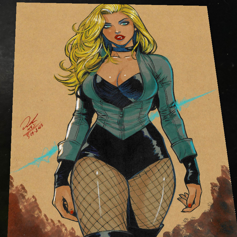 Black Canary Art Print Signed 8.5x11 | Art by Keyeske