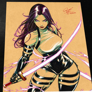 Psylocke - Marvel art print by Keyeske
