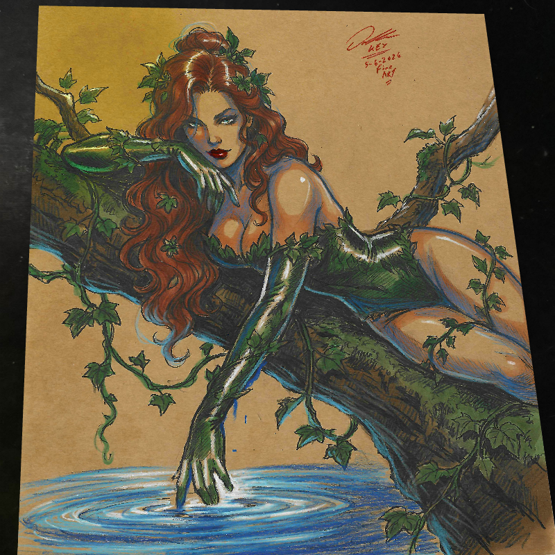 Poison Ivy Art Print Signed 8.5x11 | Art by Keyeske