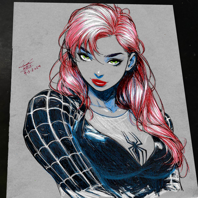 Mary Jane Watson Art Print Signed 8.5x11 | Art by Keyeske