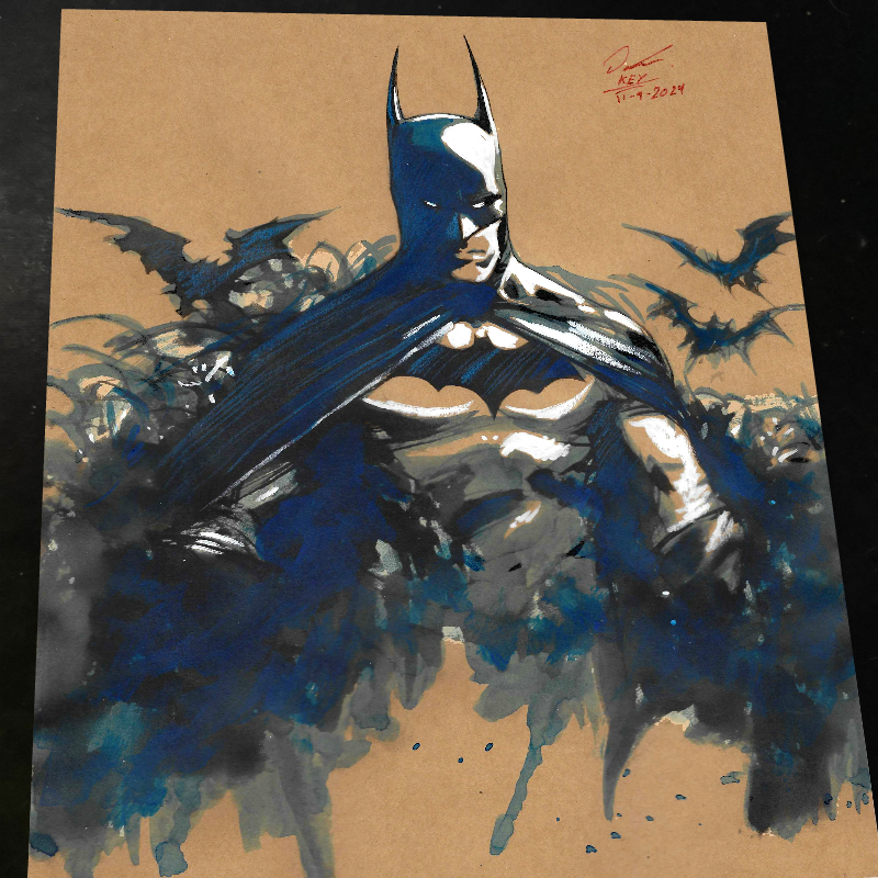 Batman Art Print Signed 8.5x11 | Art by Keyeske
