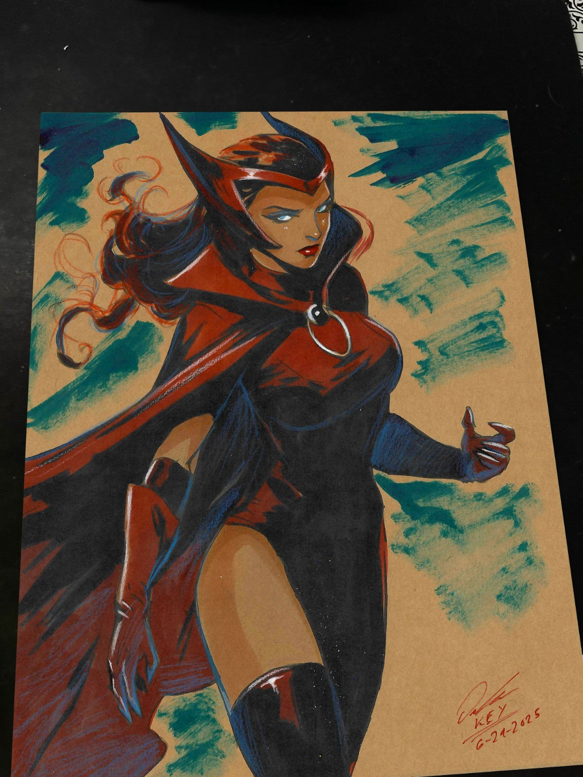 Scarlet Witch Art Print Signed 8.5x11 | Art by Keyeske