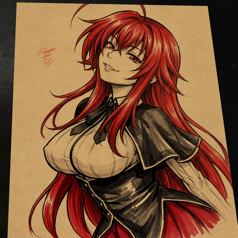 Rias Gremory High School DxD Art Print Signed 8.5x11 | Art by Keyeske